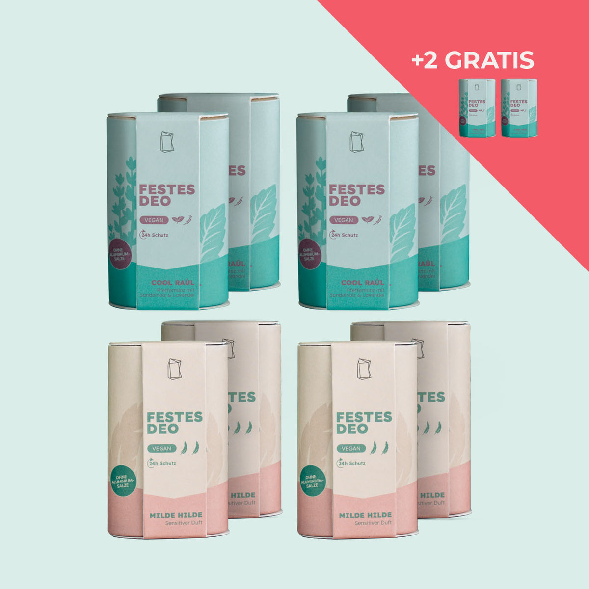 Festes Deo Vorratsset. 8x festes Deo + 2 Gratis Deo