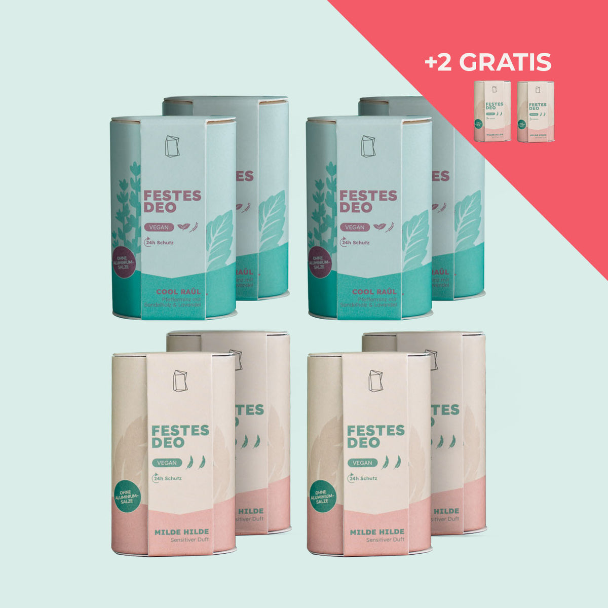 festes Deo Vorratsset. 8x festes Deo+ 2 Gratis Deo