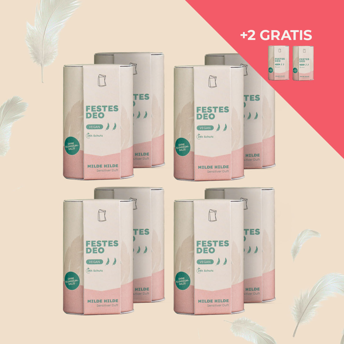 Milde Hilde festes Deo Vorratsset. 8x festes Deo+ 2 Gratis Deo