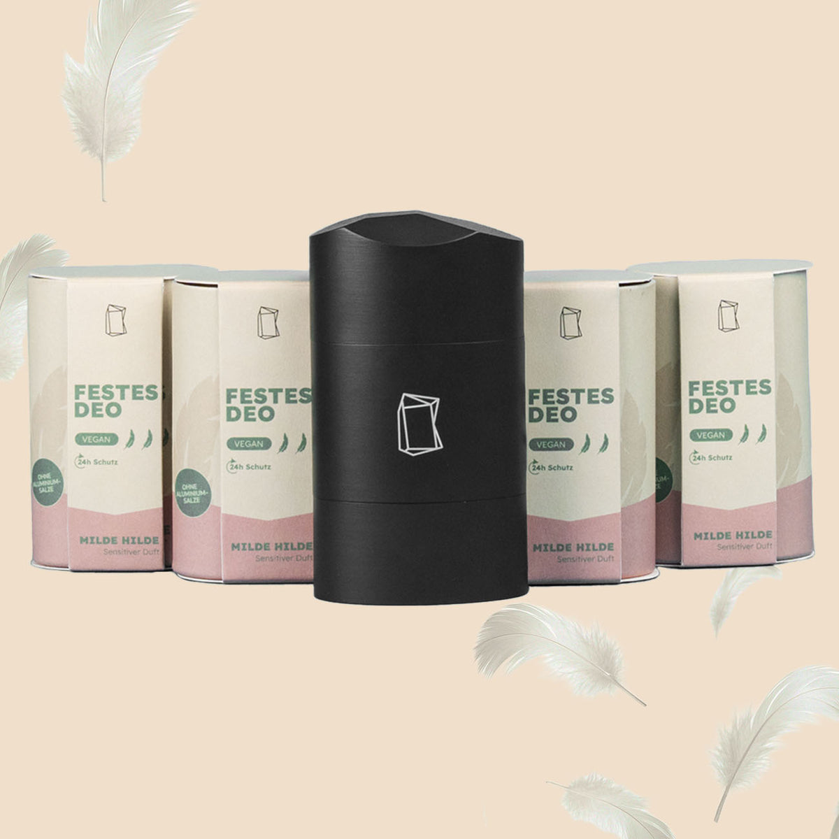 Festes Deo im Set mit Refill Verpackung