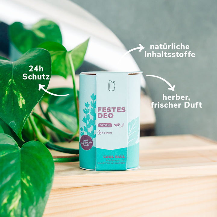 Festes Deo Cool Raul im Badezimmer mit USPs