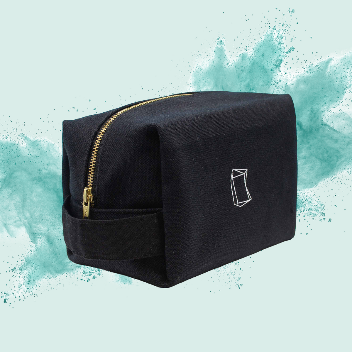 Duschbag aus Baumwolle in schwarz