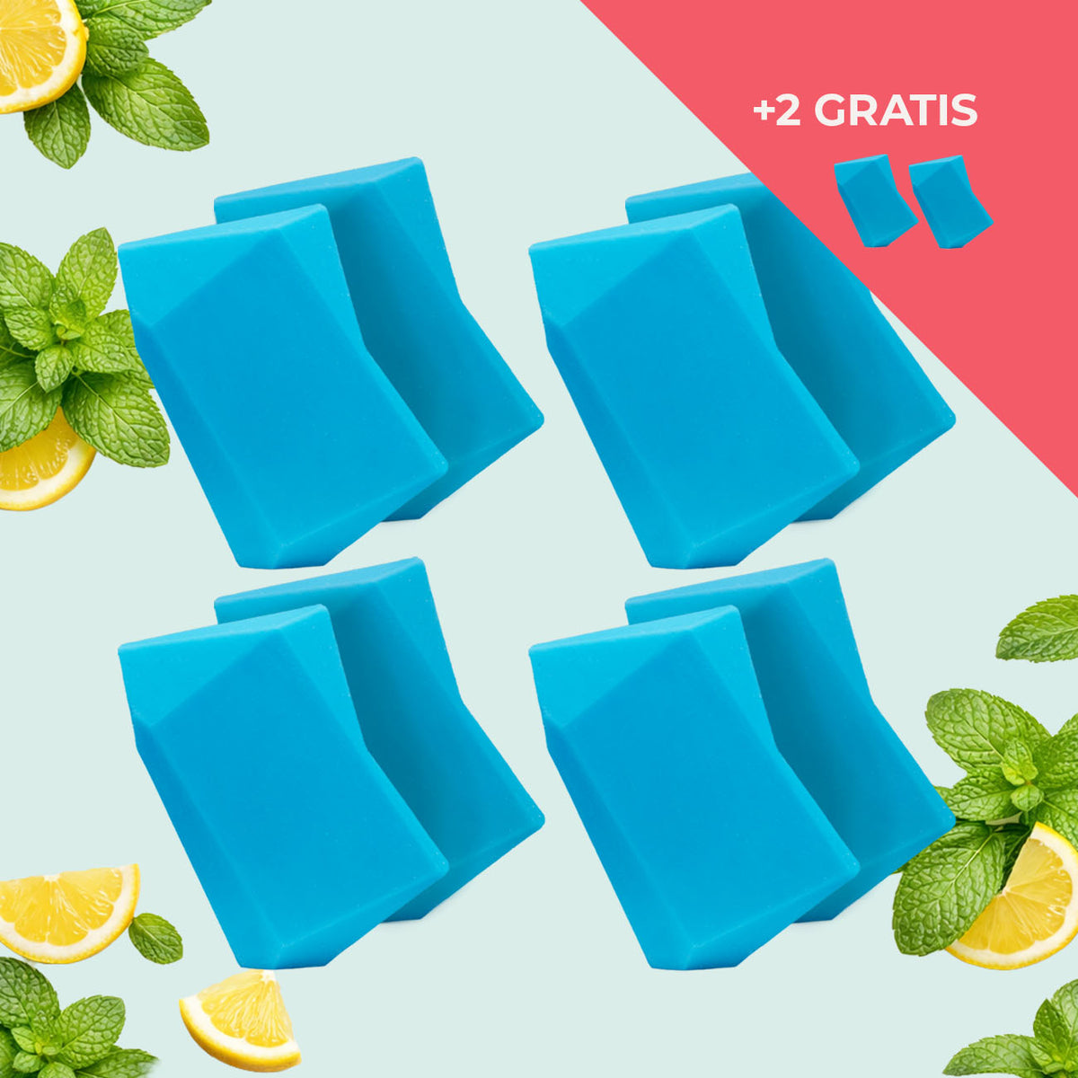 Maxi Minz Festes Shampoo Vorratsset. 8 Feste Shampoo & Duschgel inkl. 2 Gratis Feste Shampoo & Duschgel