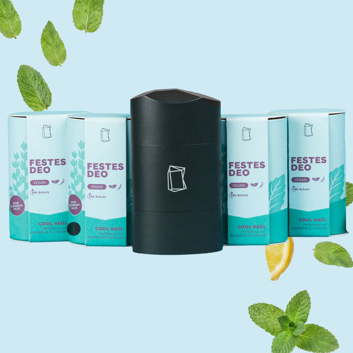 Festes Deo im Set mit Refill Verpackung